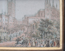 Load image into Gallery viewer, Victorian Royal 1840s Needlebox Print. Opening of Houses of Parliament Queen Victoria
