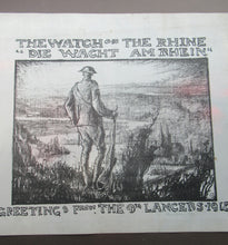 Load image into Gallery viewer, Frank Brangwyn WWI Proof for a Poster. Lithograph. Watch on the Rhine 9th Lancers. Pencil Signed
