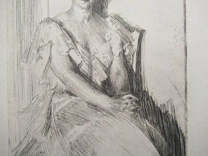 Anders Zorn Original Pencil Signed Etching. Mrs Cleveland II - the Presdient's Wife
