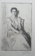 Load image into Gallery viewer, Anders Zorn Original Pencil Signed Etching. Mrs Cleveland II - the Presdient&#39;s Wife
