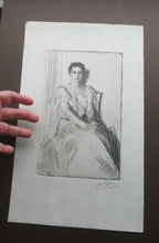 Load image into Gallery viewer, Anders Zorn Original Pencil Signed Etching. Mrs Cleveland II - the Presdient&#39;s Wife
