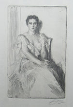 Load image into Gallery viewer, Anders Zorn Original Pencil Signed Etching. Mrs Cleveland II - the Presdient&#39;s Wife
