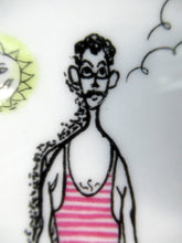 Load image into Gallery viewer, Vintage 1960s FOLEY POTTERY Plate. Gay Nineties by Maureen Tanner
