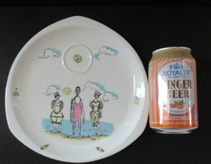 Vintage 1960s FOLEY POTTERY Plate. Gay Nineties by Maureen Tanner