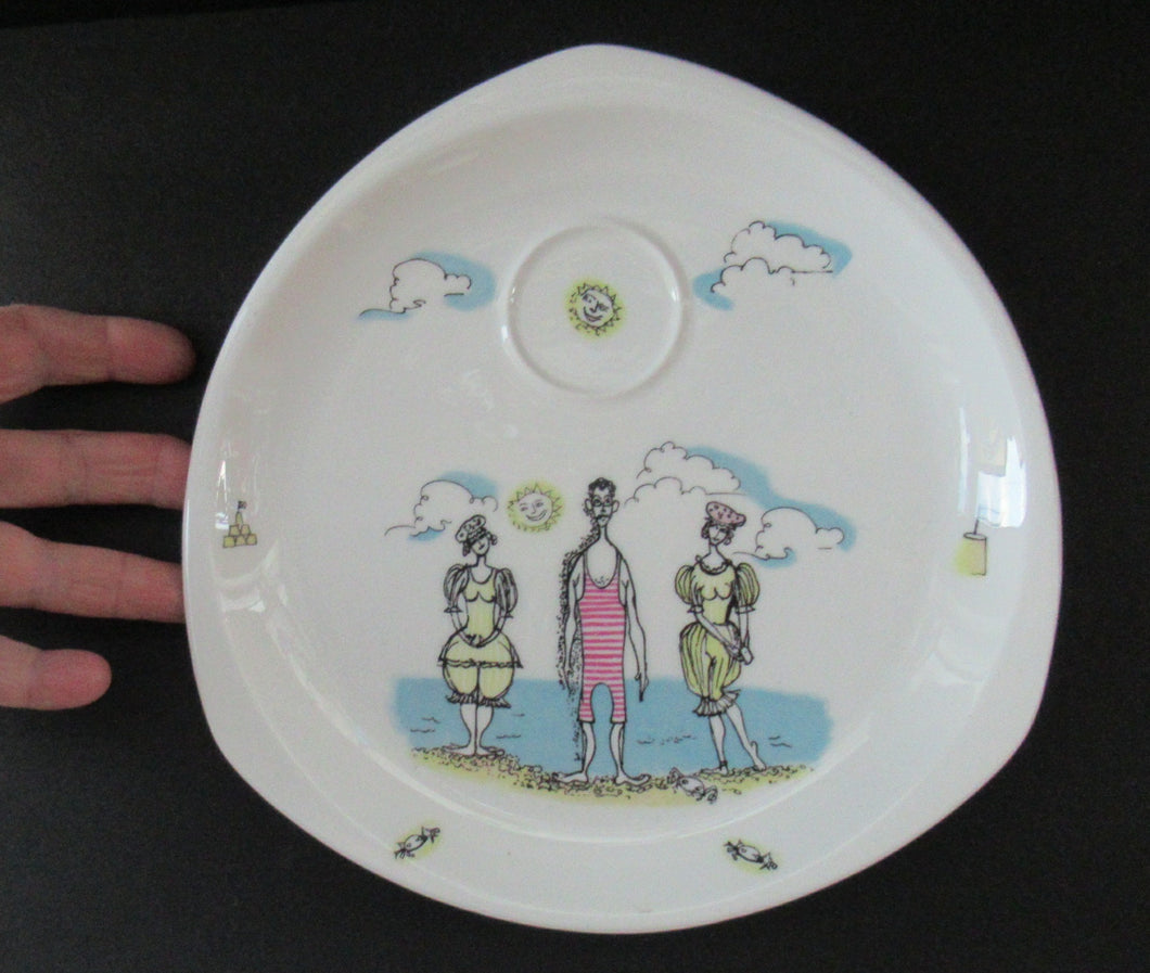 Vintage 1960s FOLEY POTTERY Plate. Gay Nineties by Maureen Tanner