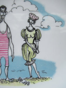 Vintage 1960s FOLEY POTTERY Plate. Gay Nineties by Maureen Tanner