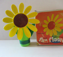 Load image into Gallery viewer, 1960s Flower Power Hong Kong Battery Hand Held Fan
