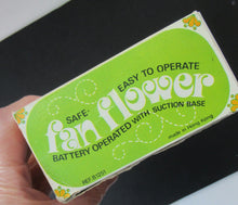 Load image into Gallery viewer, 1960s Flower Power Hong Kong Battery Hand Held Fan
