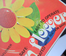 Load image into Gallery viewer, 1960s Flower Power Hong Kong Battery Hand Held Fan

