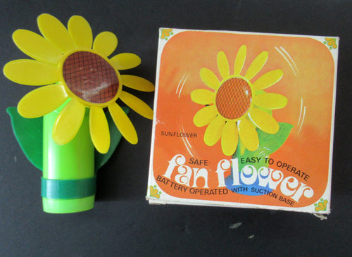 1960s Flower Power Hong Kong Battery Hand Held Fan