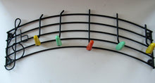 Load image into Gallery viewer, Vintage 1950s Wire Work Coat rack with Musical Notes in Coloured Plastic
