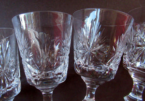 Vintage 1950s Edinburgh Crystal Star of Edinburgh White Wine Glassess
