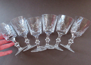 Vintage 1950s Edinburgh Crystal Star of Edinburgh White Wine Glassess