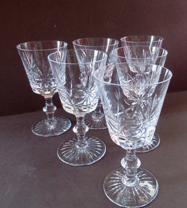 Vintage 1950s Edinburgh Crystal Star of Edinburgh White Wine Glassess