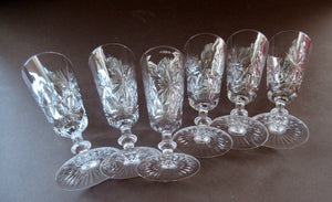 Vintage 1950s Edinburgh Crystal Star of Edinburgh Champagne Flutes