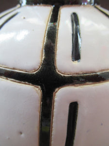 Vintage Mid Century Art Pottery Studio Pottery Large Black and White Vase