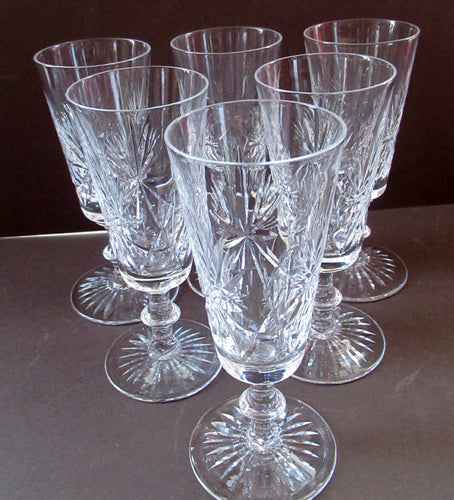 Vintage 1950s Edinburgh Crystal Star of Edinburgh Champagne Flutes