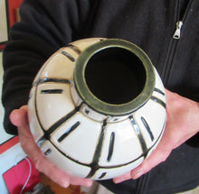 Load image into Gallery viewer, Vintage Mid Century Art Pottery Studio Pottery Large Black and White Vase

