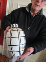 Load image into Gallery viewer, Vintage Mid Century Art Pottery Studio Pottery Large Black and White Vase
