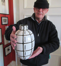 Load image into Gallery viewer, Vintage Mid Century Art Pottery Studio Pottery Large Black and White Vase
