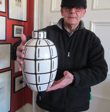 Load image into Gallery viewer, Vintage Mid Century Art Pottery Studio Pottery Large Black and White Vase
