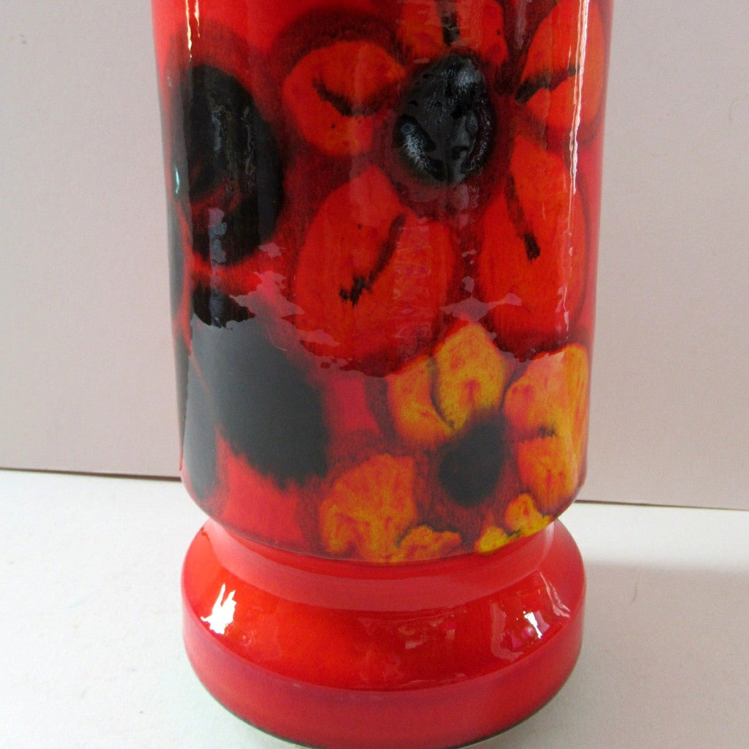 1970s Poole Pottery Delphis Vase Floral Design Shape 84 by Loretta Leigh