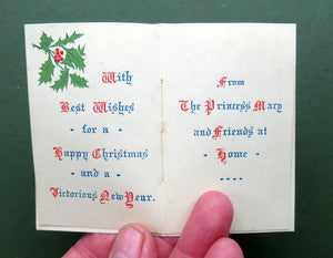 Queen Princess Mary 1914 Brass Christmas Tin and Card Antique WWI collectable