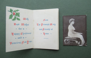 Queen Princess Mary 1914 Brass Christmas Tin and Card Antique WWI collectable