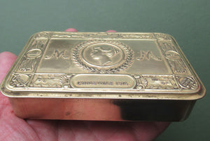 Queen Princess Mary 1914 Brass Christmas Tin and Card Antique WWI collectable