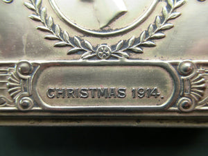 Queen Princess Mary 1914 Brass Christmas Tin and Card Antique WWI collectable