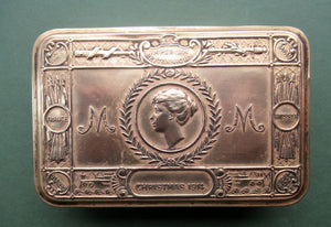 Queen Princess Mary 1914 Brass Christmas Tin and Card Antique WWI collectable