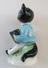 Load image into Gallery viewer, 1960s Goebel Black Cat Figurine Playing Accordion Alert Staehle
