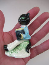 Load image into Gallery viewer, 1960s Goebel Black Cat Figurine Playing Accordion Alert Staehle
