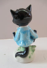 Load image into Gallery viewer, 1960s Goebel Black Cat Figurine Playing Accordion Alert Staehle
