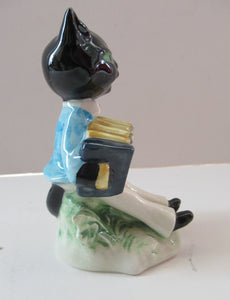1960s Goebel Black Cat Figurine Playing Accordion Alert Staehle