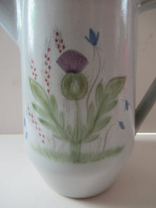 Buchan Pottery Stoneware Coffee Pot Thistles Pattern 1950s 1960s