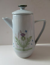 Load image into Gallery viewer, Buchan Pottery Stoneware Coffee Pot Thistles Pattern 1950s 1960s
