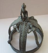 Load image into Gallery viewer, Antique African Dogon Mali Ceremonial Cast Brown Crown or Helmet
