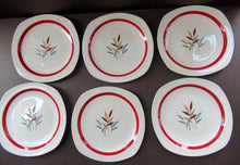 Load image into Gallery viewer, 1950s MIDWINTER Set of SIX Dessert Plates. Collectable HAWAII PATTERN. 8 1/2 inches

