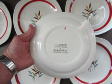 Load image into Gallery viewer, 1950s MIDWINTER Set of SIX Dessert Plates. Collectable HAWAII PATTERN. 8 1/2 inches
