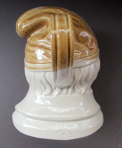 SCOTTISH POTTERY. Large Stoneware Whisky Flask in the Form of SOUTER JOHNNIE from the Burn's Poem "Tam O'Shanter"