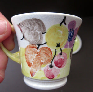 1920s MakMerry Mac Merry Fruit and Berries Cups and Saucers
