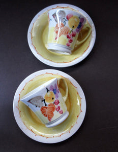 1920s MakMerry Mac Merry Fruit and Berries Cups and Saucers