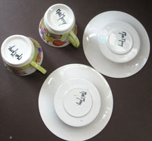 Load image into Gallery viewer, 1920s MakMerry Mac Merry Fruit and Berries Cups and Saucers
