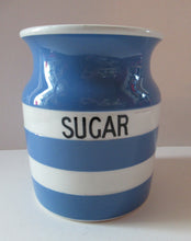 Load image into Gallery viewer, Large 1930s Cornishware Storage Jar: Sugar
