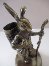 Load image into Gallery viewer, Vintage Brass Hiking Rabbit Novelty Match Holder 1940s
