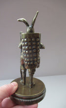 Load image into Gallery viewer, Vintage Brass Hiking Rabbit Novelty Match Holder 1940s
