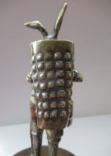 Load image into Gallery viewer, Vintage Brass Hiking Rabbit Novelty Match Holder 1940s
