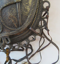 Load image into Gallery viewer, Antique Benin Nigeria Bronze Ovoid Metal Pouch or Bag. Figures and Snakes
