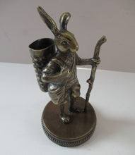 Load image into Gallery viewer, Vintage Brass Hiking Rabbit Novelty Match Holder 1940s
